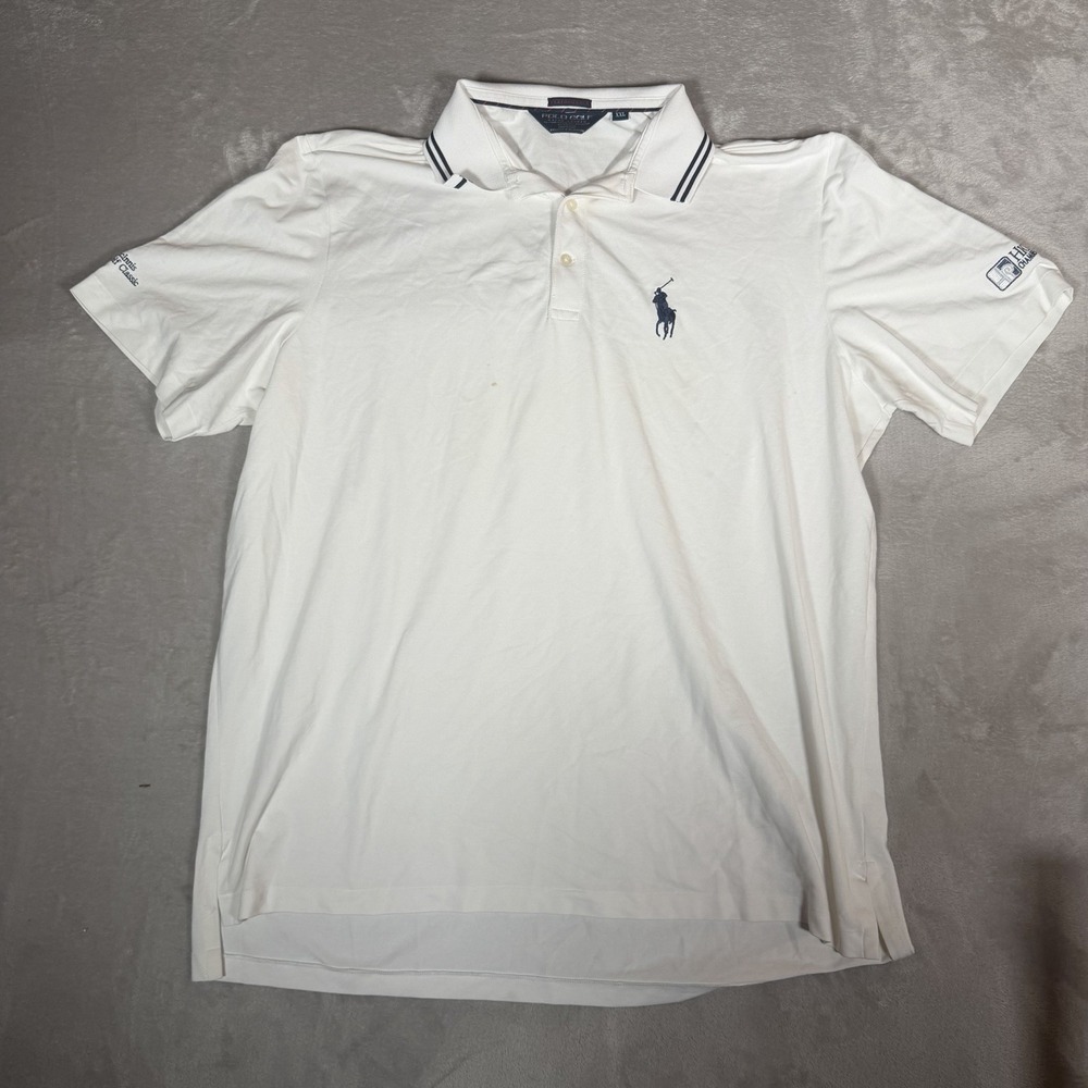 Polo Golf Ralph Lauren Performance Polo Shirt Mens XXL White Robert Mondavi Golf